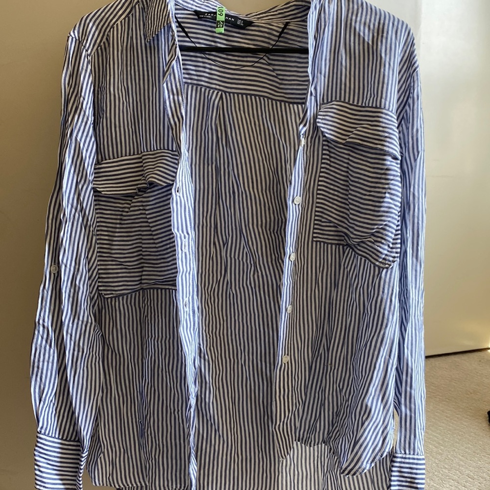 Blue striped button down